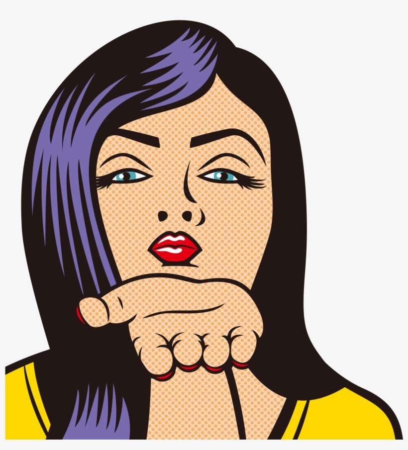 Clip Transparent Kiss Pop Art Purple - Pop Art Women, transparent png download