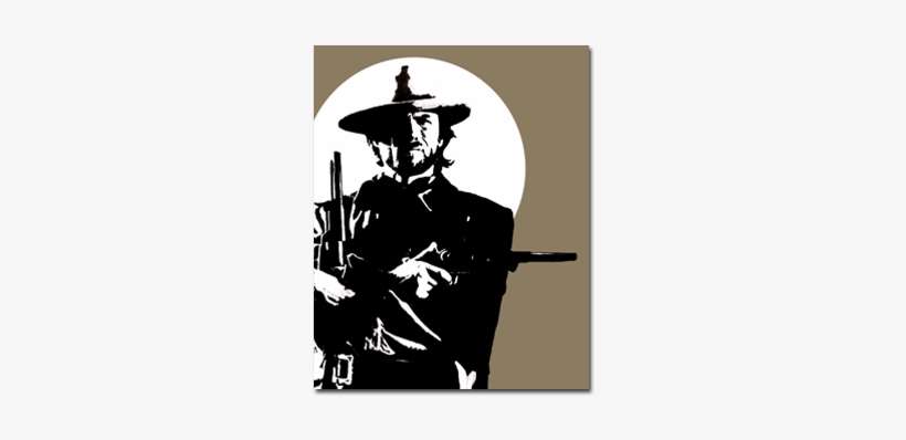 Clint Eastwood Pop Art - Clint Eastwood Western Silhouette, transparent png download