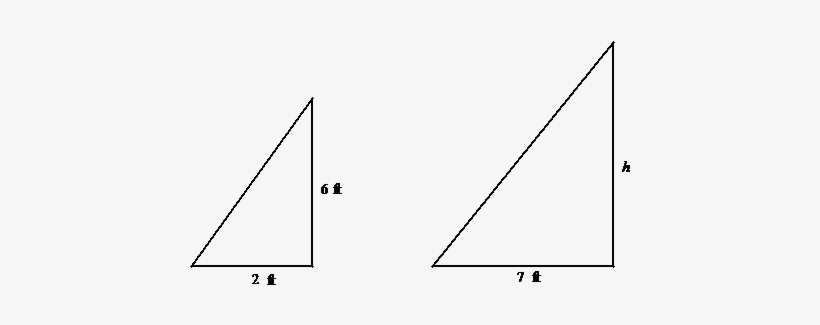 Height Of The Tree, If A Tree Casts A 7 Foot Shadow - Triangle, transparent png download