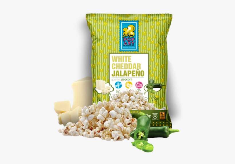 White Cheddar - Pop Art Gourmet Popcorn White Cheddar Jalapeno 1.25, transparent png download