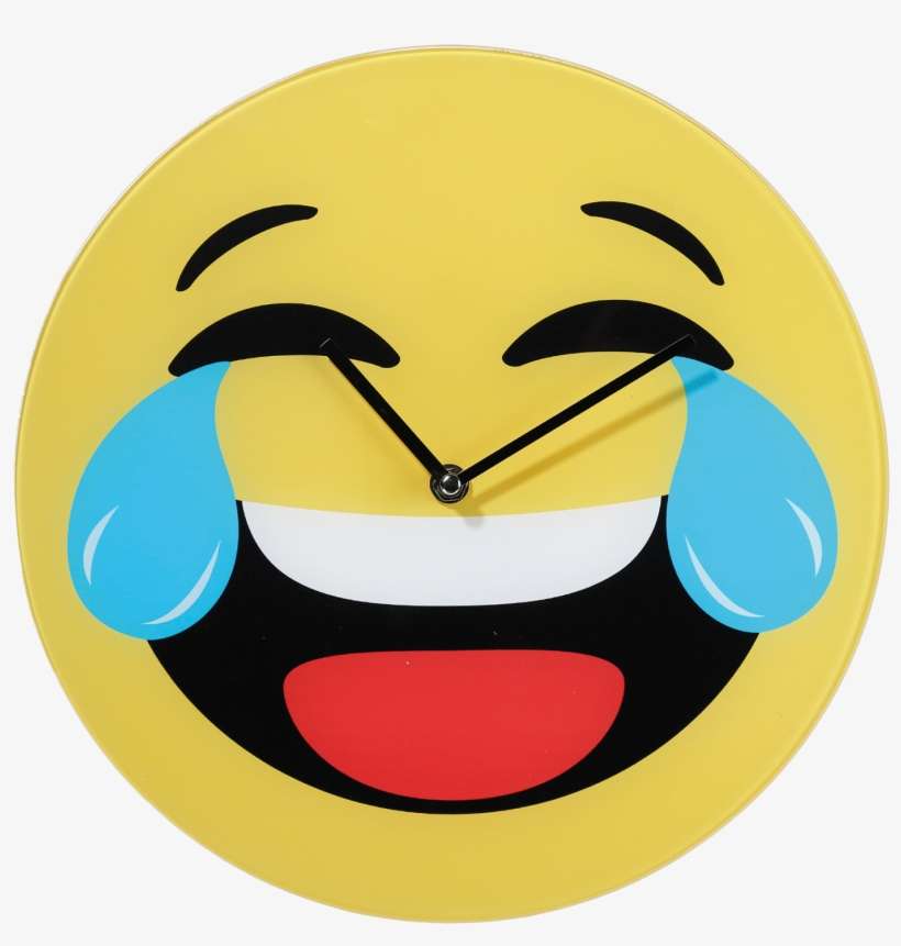 Wall Clock Emoji Laugh - Smiley Pleure De Rire, transparent png download
