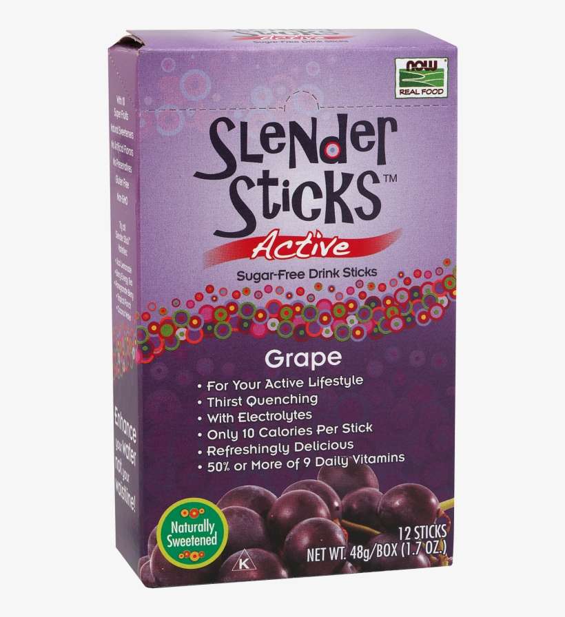 Active Grape Slender Sticks - Now Foods - Slender Sticks Active Grape - 12 Sticks, transparent png download