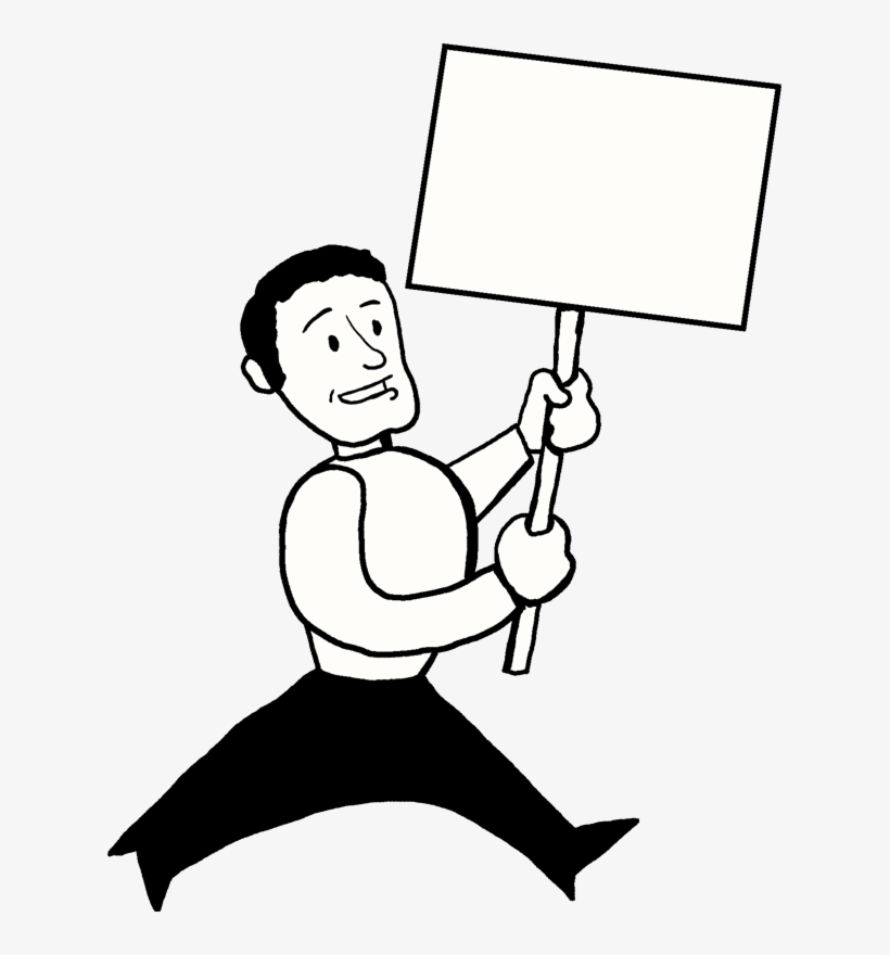 Angry - Clipart Person Holding Sign, transparent png download
