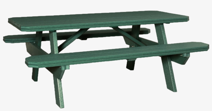 3'x6' Traditional Picnic Table With Attached Benches - 3' X 6' Poly Picnic Table With Attached Benches, transparent png download