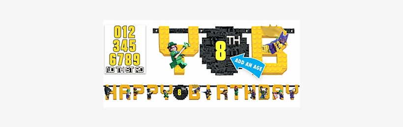 Lego Batman Movie Birthday Banner Kit - Lego Batman Party Pack - Deluxe Pack For 8 (for 8), transparent png download