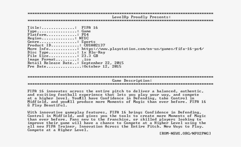 Fifa - 16 - Ps4-levelup - - Asthma, transparent png download