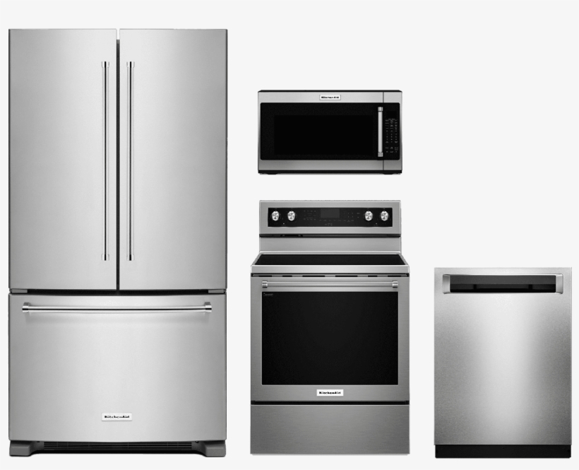 Kitchenaid® 4 Piece Kitchen Package Stainless Steel - Kitchenaid 6.4 Cu. Ft. Free-standing Electric Convection, transparent png download