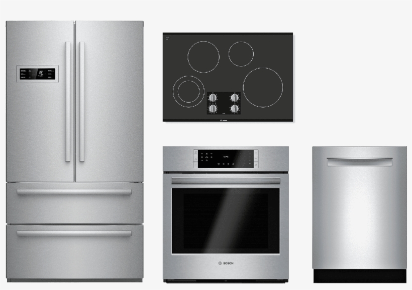 Bosch 4 Piece Kitchen Package Stainless Steel Bokitnem5066uc - Bosch 30" Convection Single Wall Oven - Stainless Steel, transparent png download