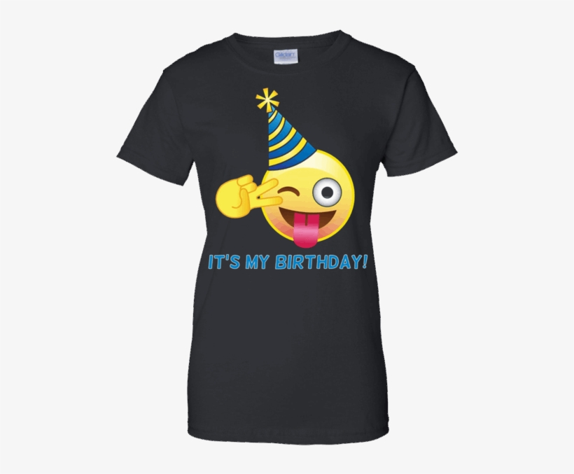 Emoji It's My Birthday Peace Sign With Party Hat T-shirt - Thea And Crainer Shirts, transparent png download