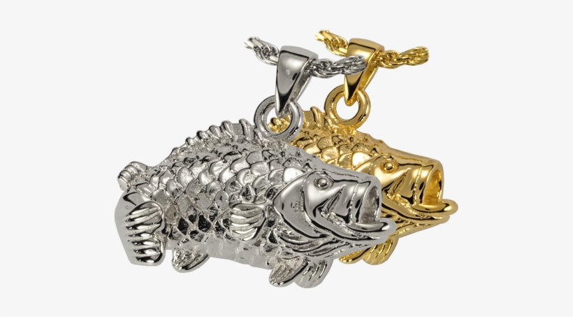 Large Mouth Bass Cremation Jewelry Shown In Silver - Bass Fish Urn Necklace, transparent png download