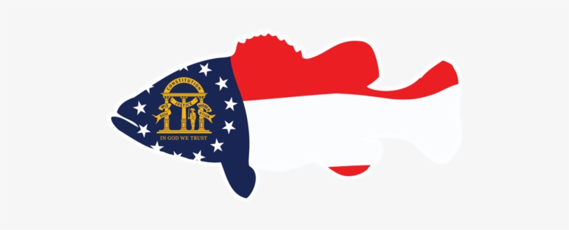 Largemouth Bass Sticker - Georgia State Flag, transparent png download