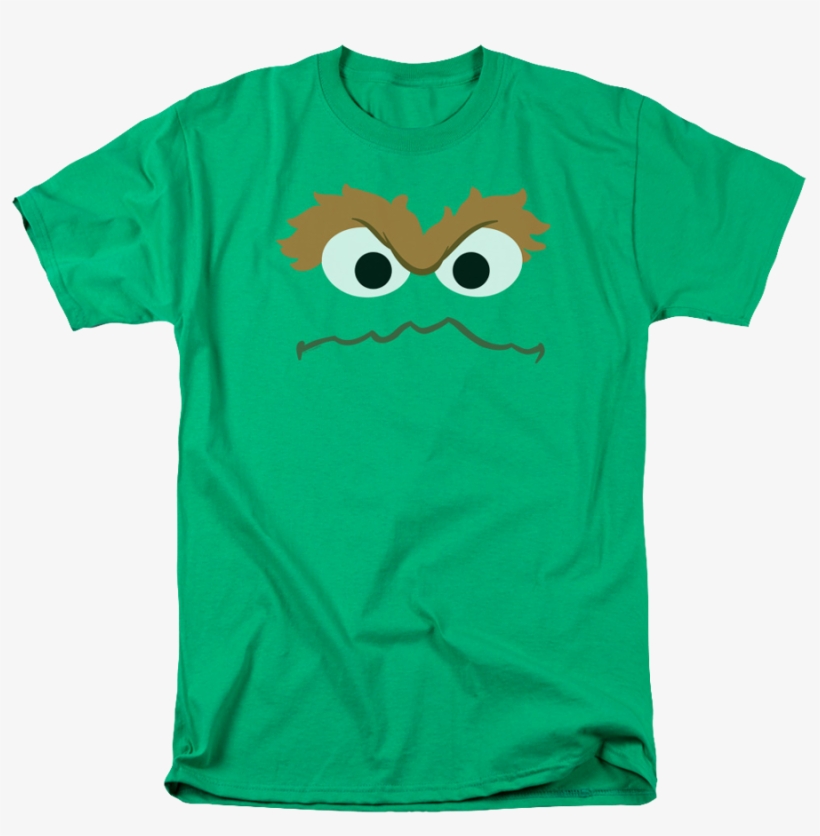 Oscar The Grouch Face Sesame Street T-shirt - T Shirt Comics Dc Harley Quinn, transparent png download