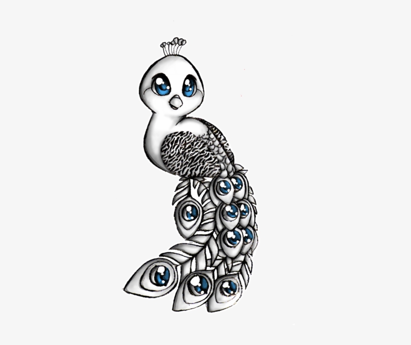 Peacock By ~lilmissbossy Drawing Of Peacock, Peacock - Desenho De Um Pavao, transparent png download