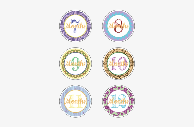 Baby Age Milestone Sticker Label Months - Personalized Spiral Notebook (banner Grad), transparent png download