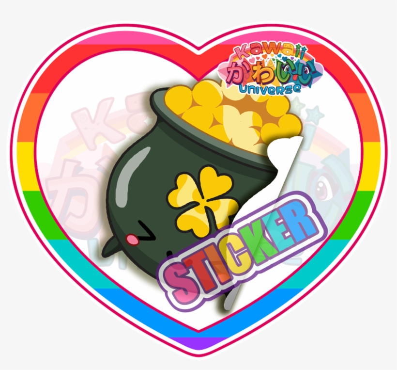 Cute Lucky Cauldron With Clover Gold Sticker - Cafepress King Duvet Cover, transparent png download