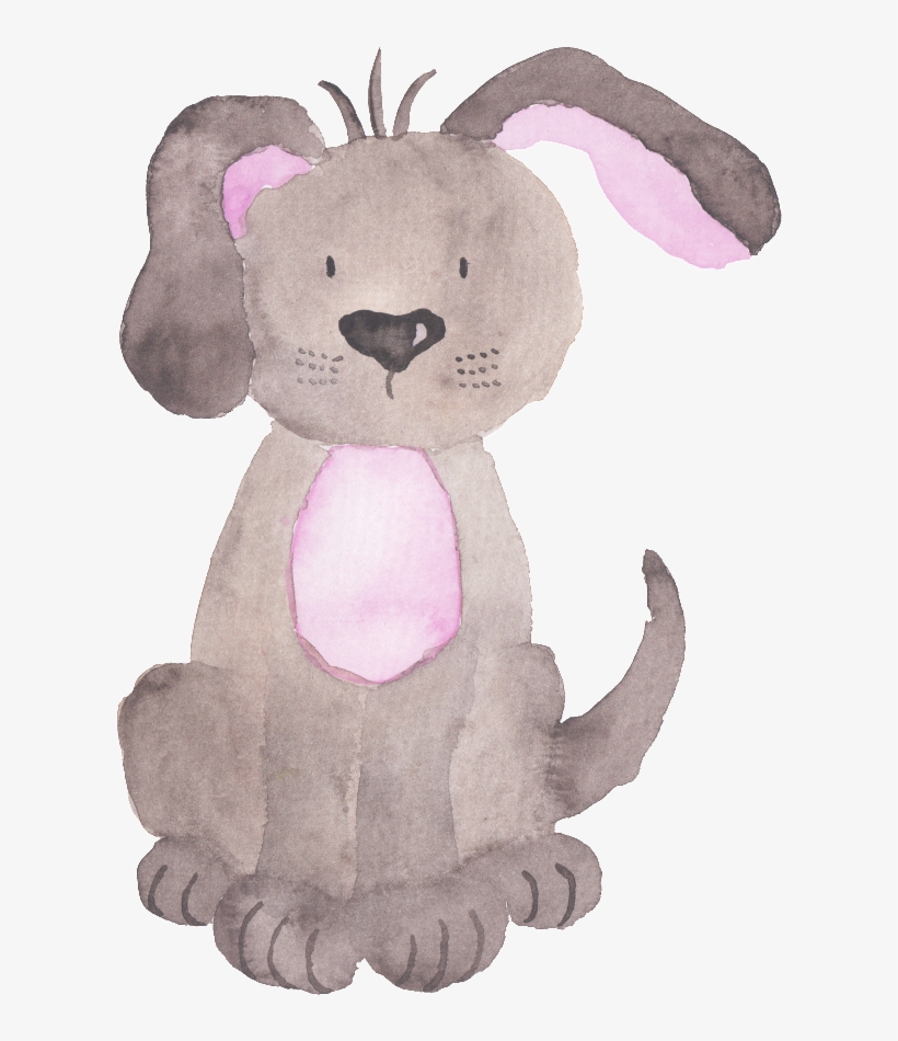 Gray Hand-painted Rabbit Transparent Cartoon Decoration - Watercolor Painting, transparent png download