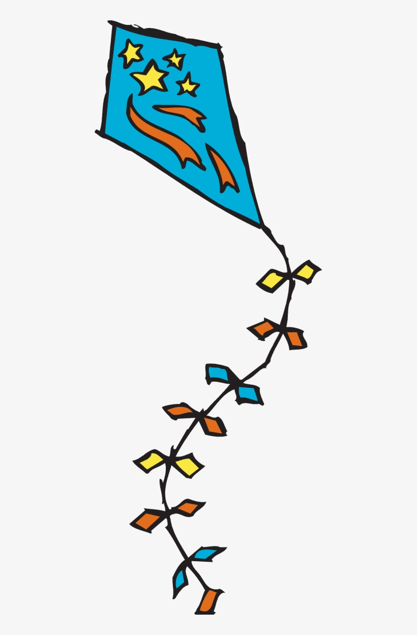 Kite With A Long Tail - Kite With Tail Clip Art, transparent png download
