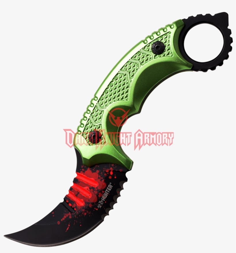 Zombie Slayer Green Karambit - Inverted Knife, transparent png download