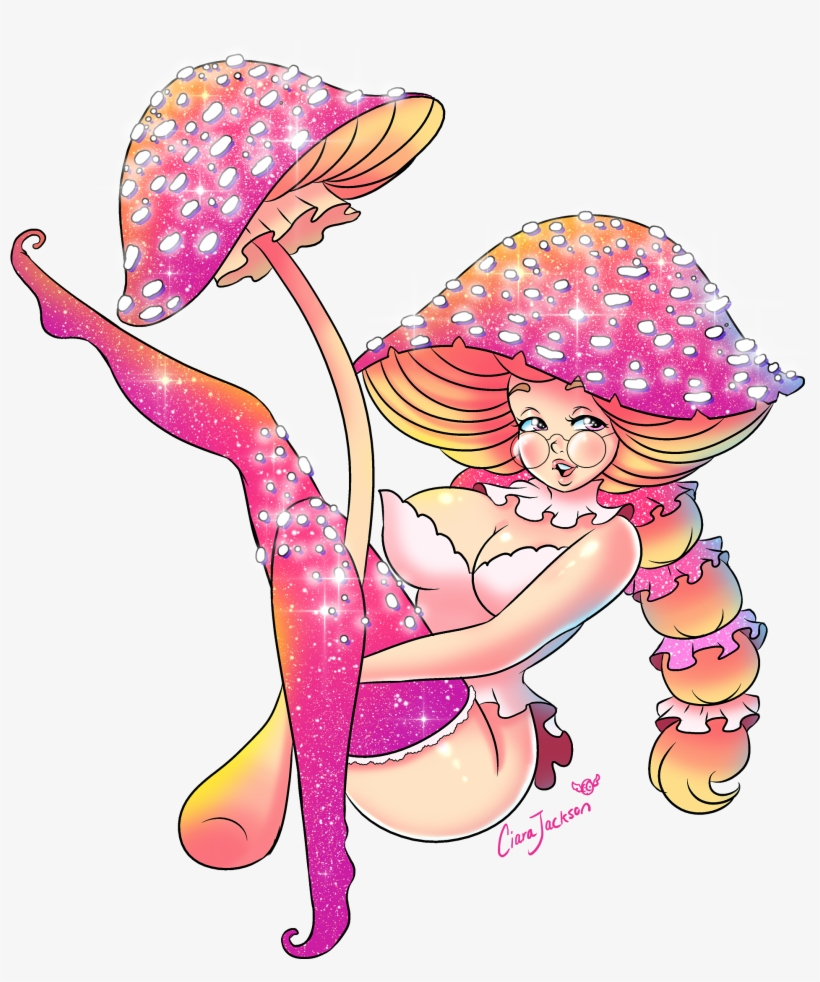 Just Finished A Mushroom Pin Up~ - Cartoon, transparent png download