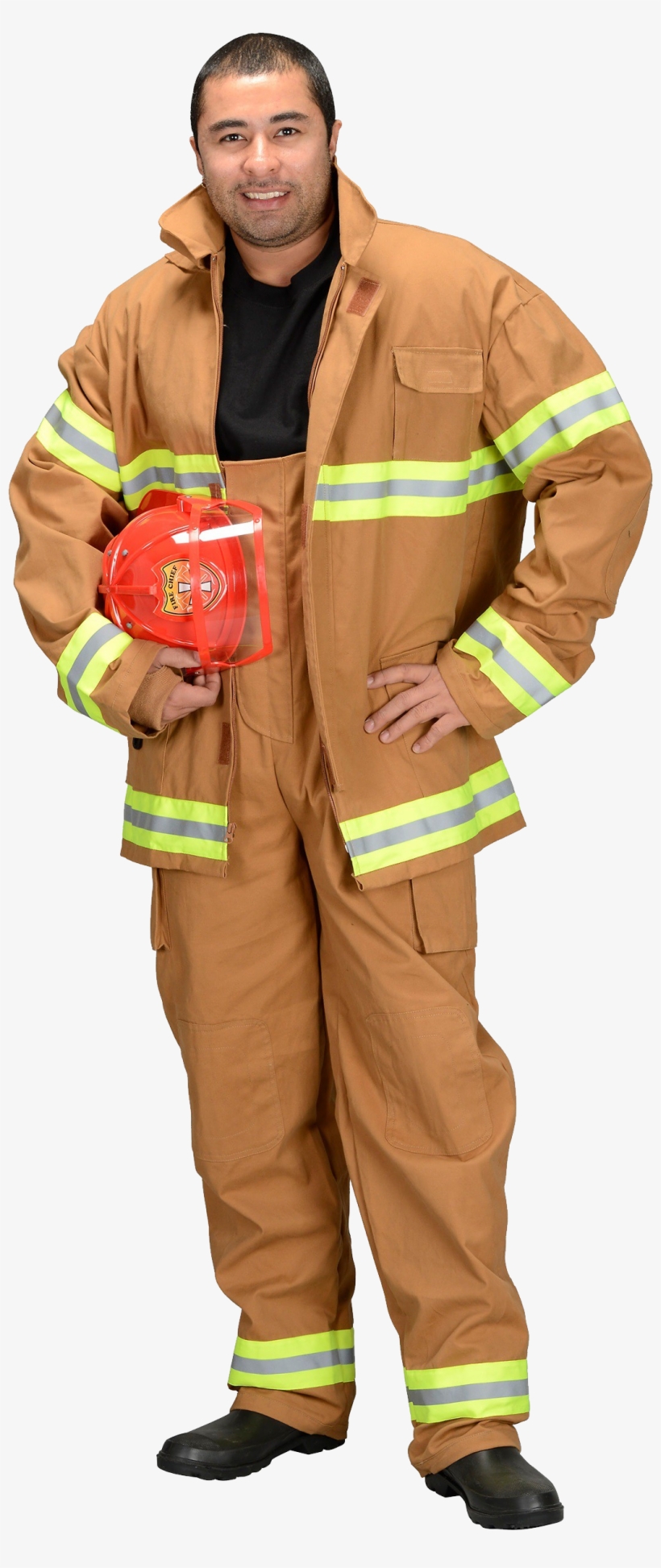 Adult Firefighter Fancy Dress Costume, transparent png download