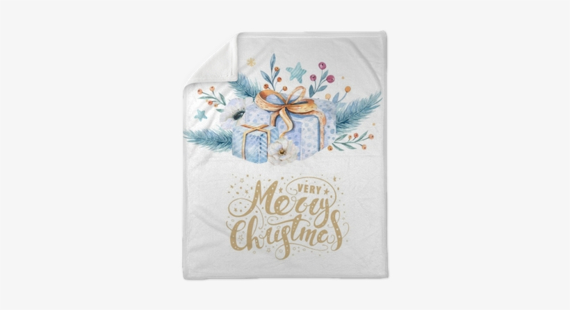 Merry Christmas Watercolor Cards With Floral Elements - Merry Christmas Watercolor Floral, transparent png download