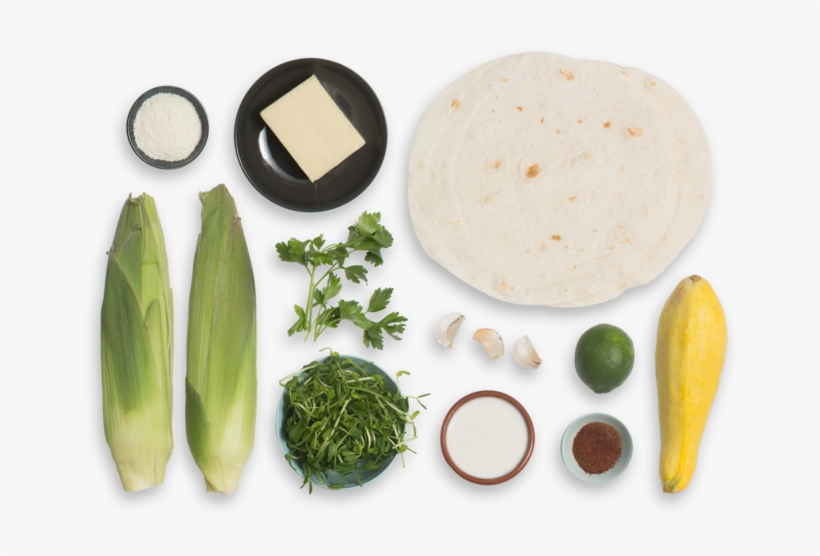 Summer Squash Quesadillas With Elote-style Corn & Pea - Green Pea, transparent png download
