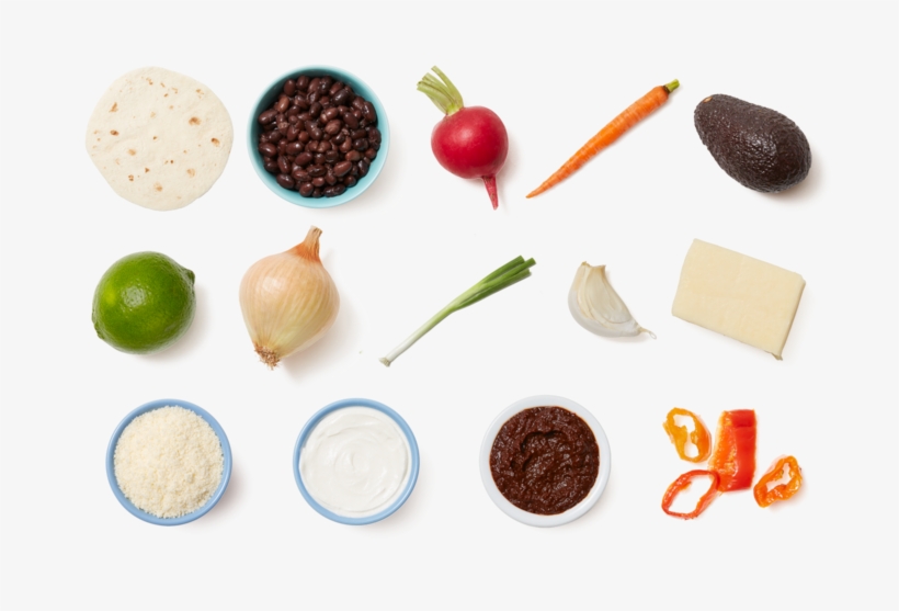 Spicy Black Bean Quesadillas With Roasted Carrot & - Avocado Salad, transparent png download