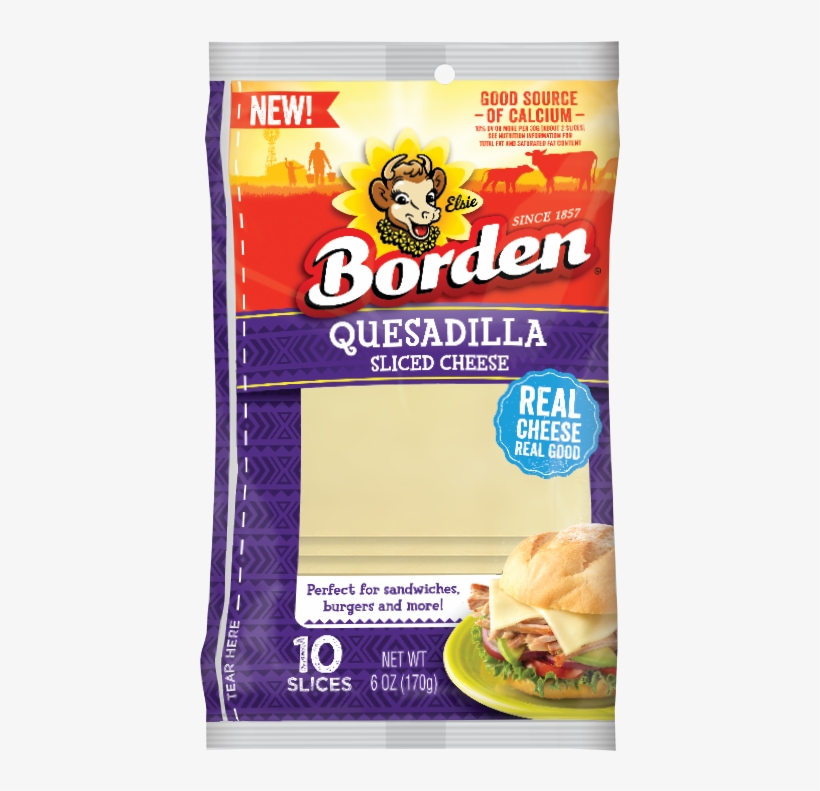 Quesadilla Slices - Borden Swiss Sliced Cheese 5 Oz. Pack, transparent png download