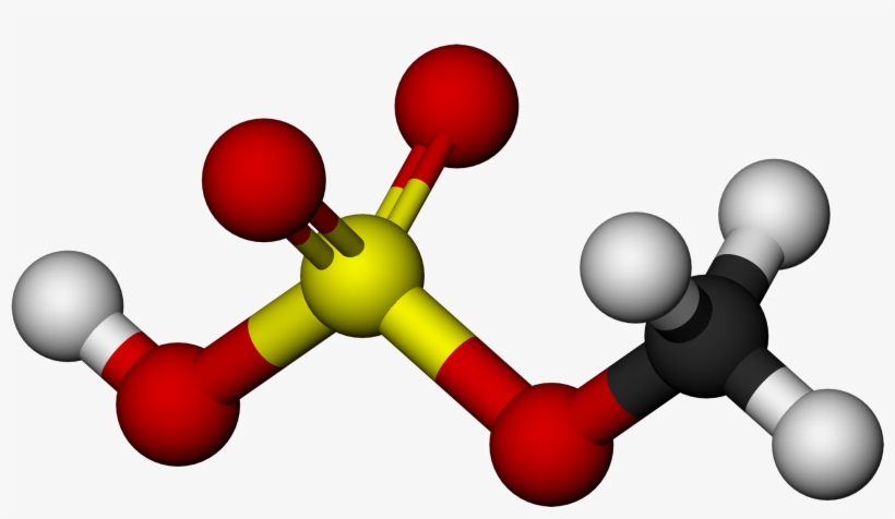 Methyl Bisulfate Molecule 3d Balls By Ahrls - Hydrogen Sulfate Ball And Stick, transparent png download