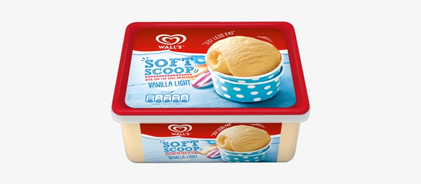 Wall's Soft Scoop Vanilla Light - Algida Ice Cream Vanilla, transparent png download