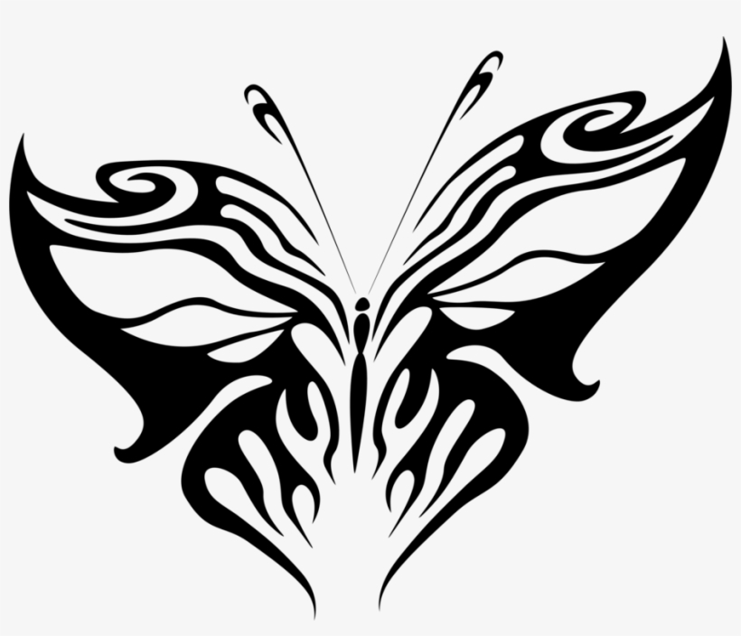 Drawing Butterfly Abstract Art Line Art Download Free - กราฟฟิก ขาว ดํา สวย ๆ, transparent png download