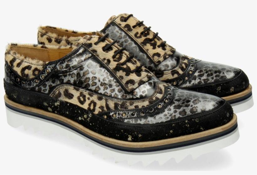 Oxford Shoes Lena 1 Suede Brush Hair On Leo Silver - Suede, transparent png download