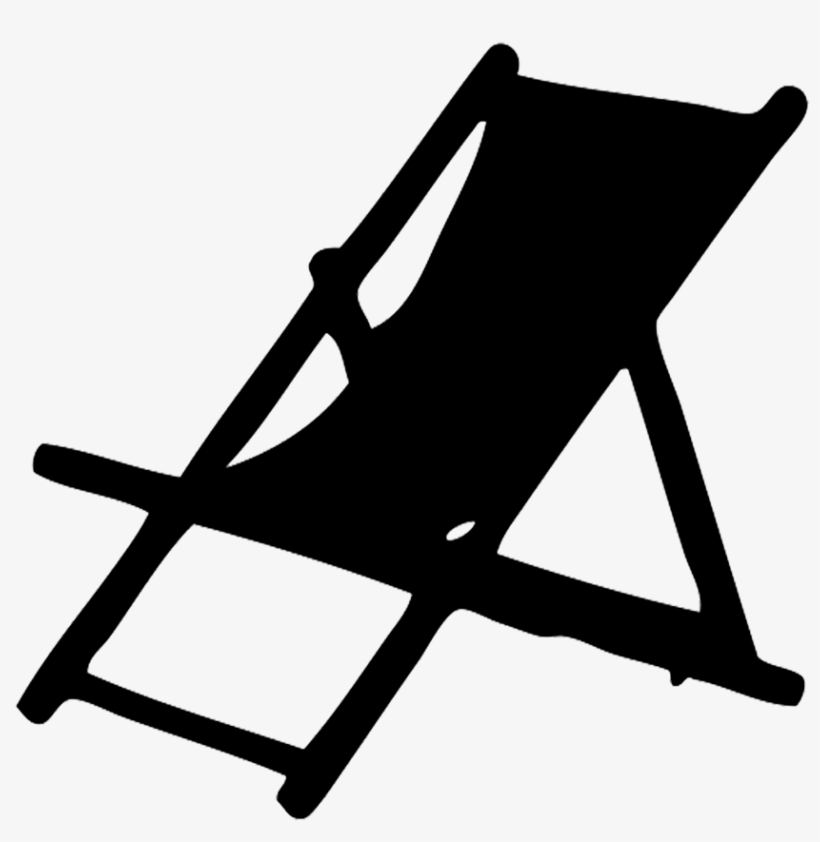 Deck Chair Silhouette - Beach Chair Silhouette Png, transparent png download