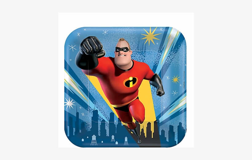 Incredibles 2 Square Dessert Plates 7" - Mr Incredible, transparent png download