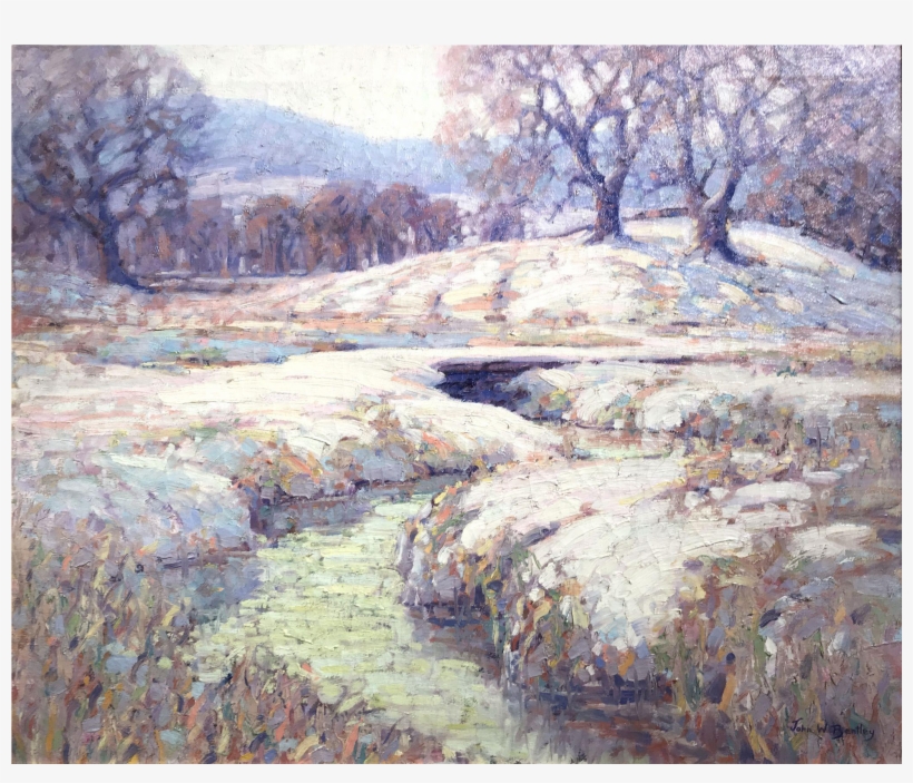 John William Bentley Oil Painting Winter Landscape - Oil Painting, transparent png download