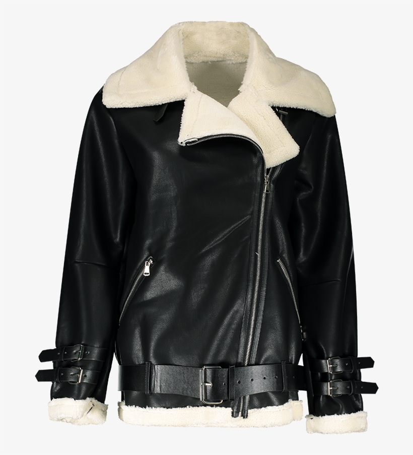 Fur Lined Leather Jacket Png Image - Coat, transparent png download