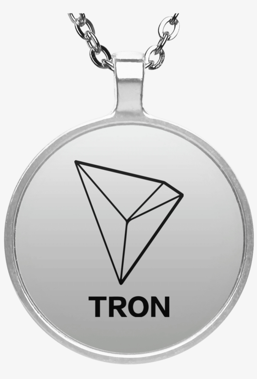 Tron Circle Necklace White One Size Cryptoclothe - Pug Christmas Wreath Round Pendant Necklace, transparent png download
