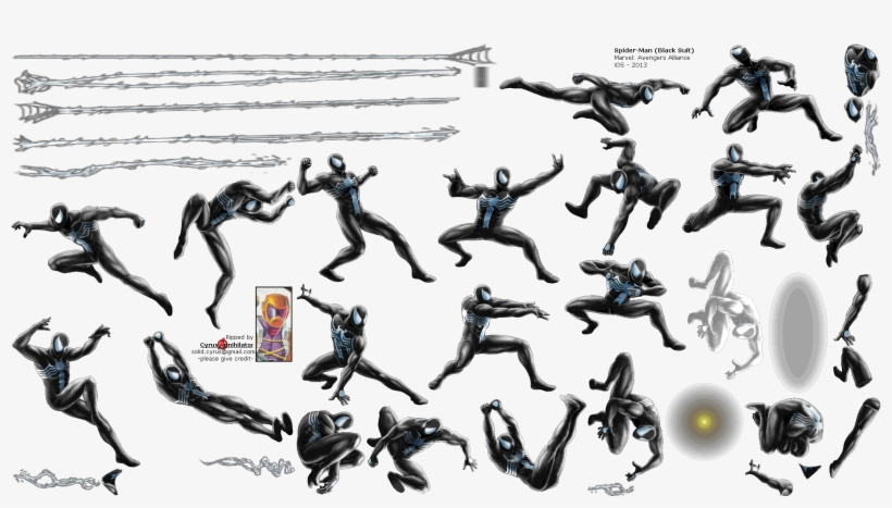 Spiderman Sprite Png - Spider Man Black Suit And Sinister Six, transparent png download