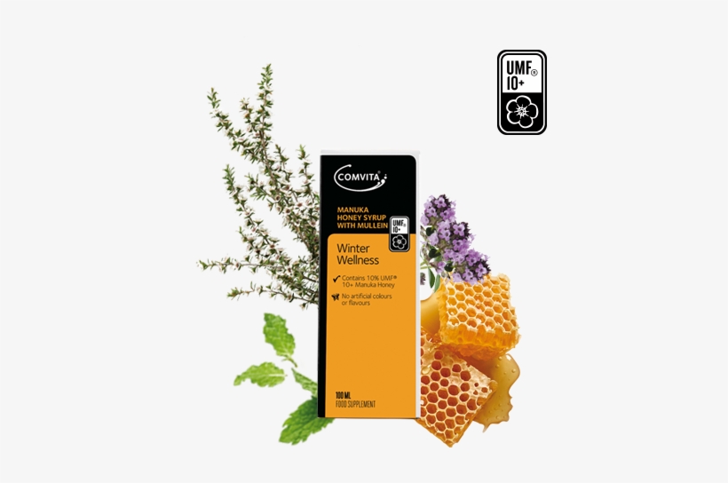 All Natural Cough Syrup - Comvita Manuka Honey Syrup With Mullein (100 Ml), transparent png download