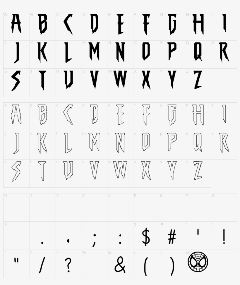 Font Characters - Tipografia Spiderman, transparent png download