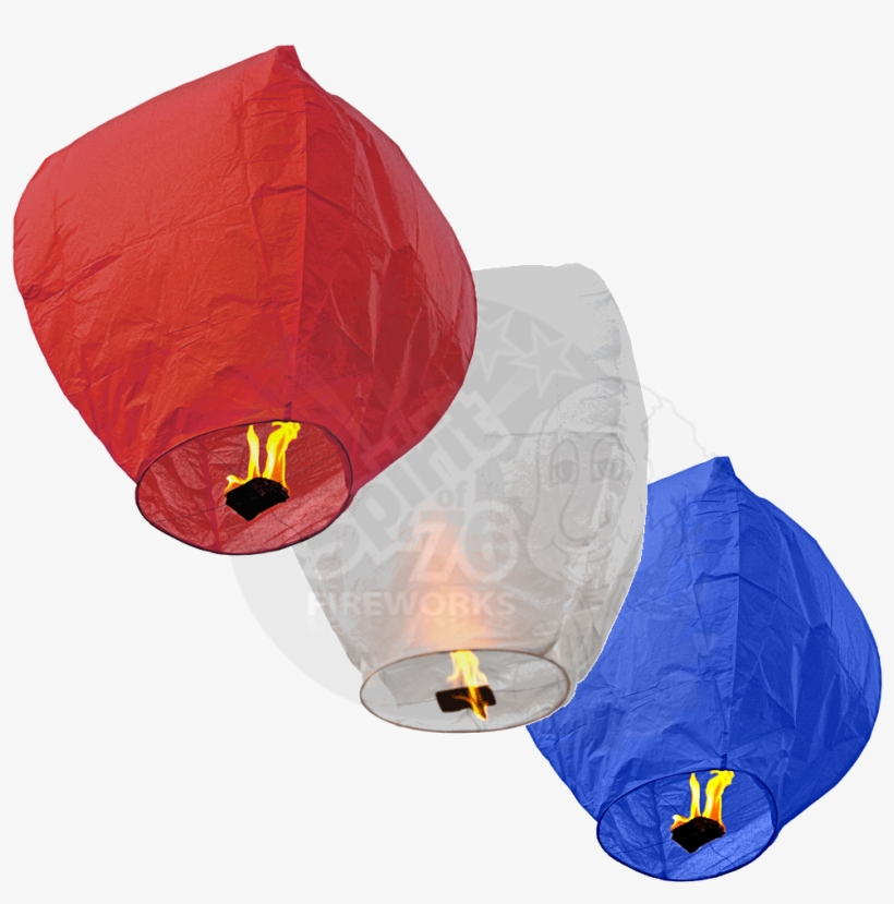Red White Blue Sky Lantern, transparent png download