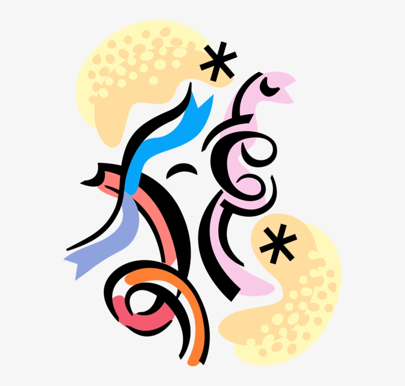 Vector Illustration Of Party Celebration Streamers - Valentine's Day, transparent png download