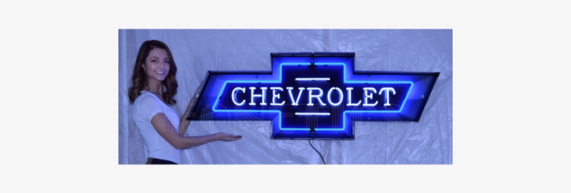 5 Foot Chevrolet Bowtie Neon Sign In Steel Can - Chevrolet, transparent png download
