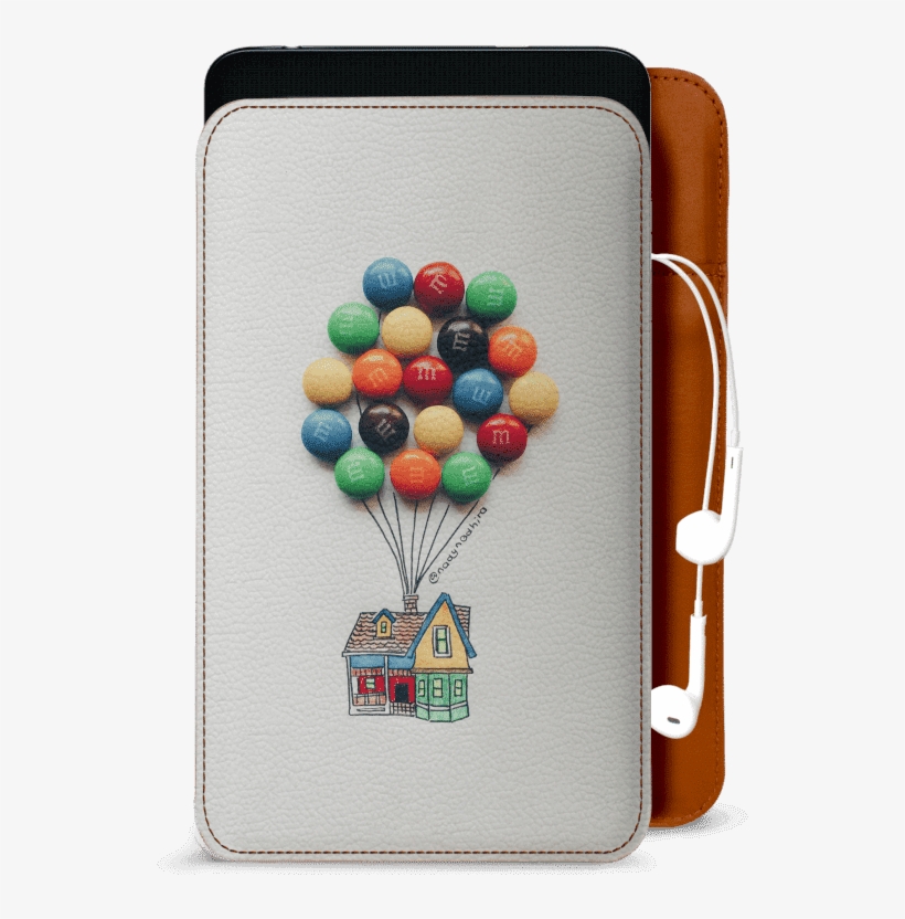 Dailyobjects M&m Balloons Up House Real Leather Sleeve - Drawings About Childhood, transparent png download
