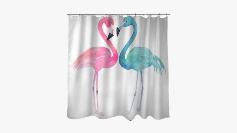 Watercolor Two Flamingos On White Background - Flamingo, transparent png download