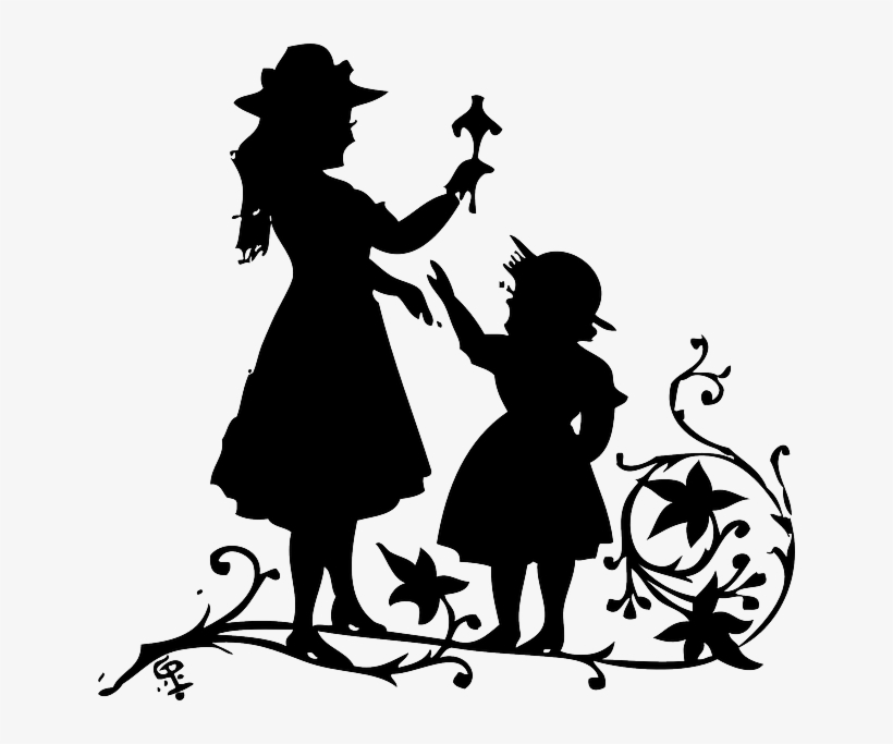 Silhouette, Kids, Child, Free, Play, Automatic - Mom And Daughter Png, transparent png download