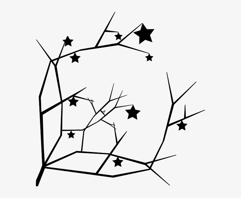 Tree Stars Silhouette Clip Art At Clker - Silhouette Stars, transparent png download