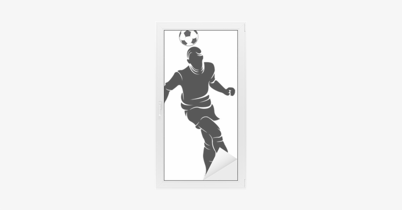 Football Player Silhouette With Ball Isolated Window - Jugador De Futbol Silueta Vector, transparent png download