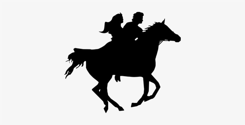Silhouette, Horse Riders, Horses - Silueta De Caballo Con Jinete, transparent png download