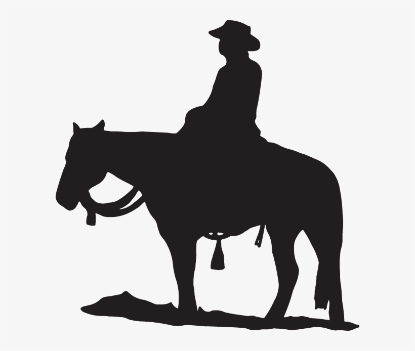 Horse Equestrian Cowboy Silhouette Clip Art - Horse And Cowboy Silhouette, transparent png download